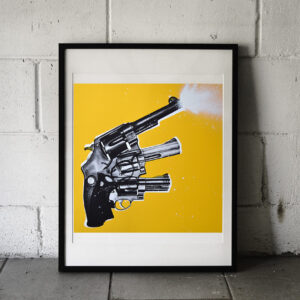 Ti-piace-la-mia-pistola-Yellow-fine-art-print